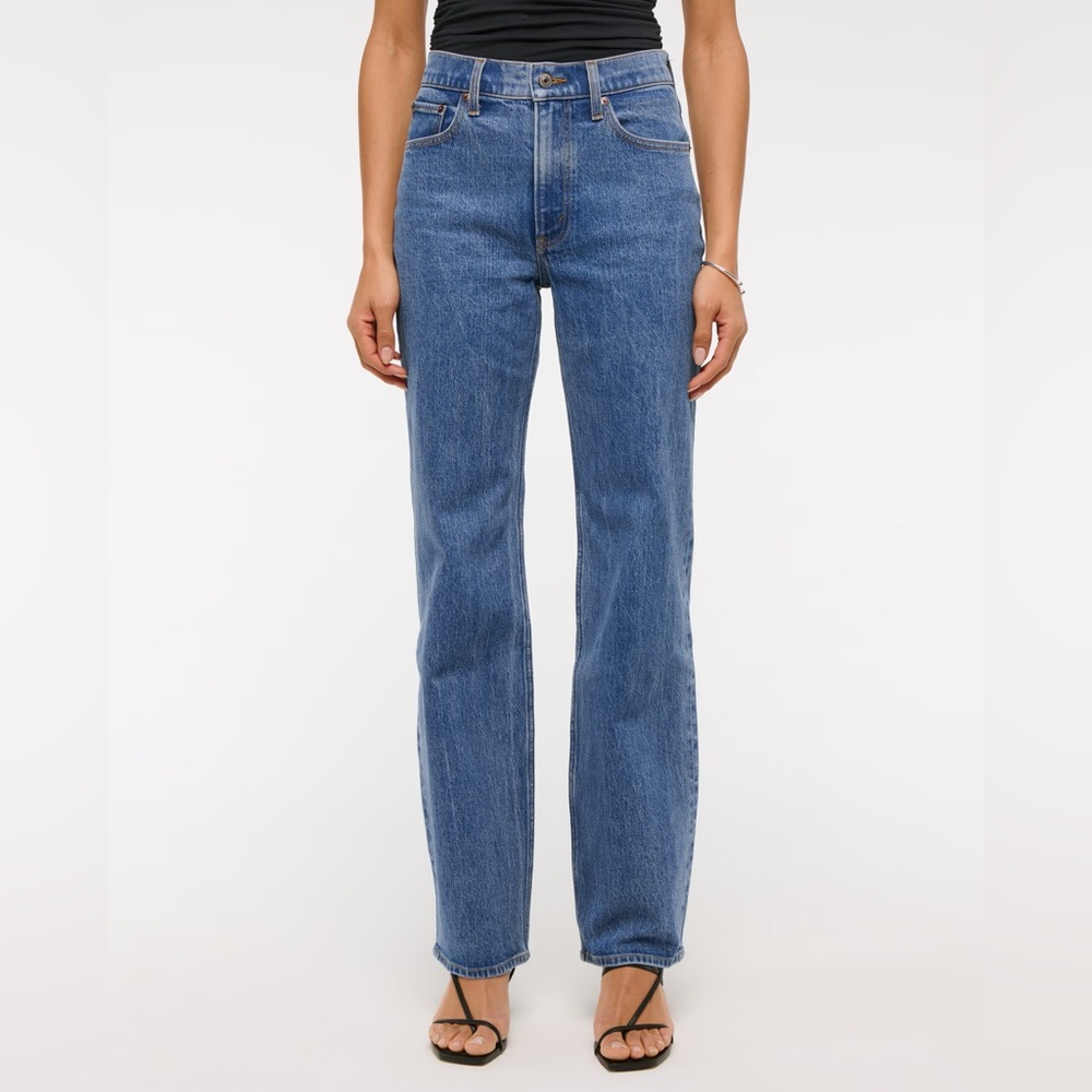 NWT Abercrombie High Rise 90s Relaxed Jean - Medium Marble